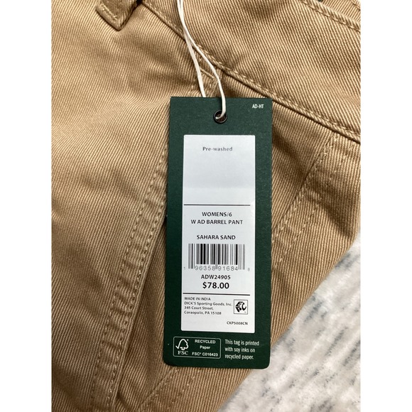 Alpine Design Womens Barrel Pant Sahara Sand High Rise Crop Tan ADW24905 Size 6 - Picture 3 of 5